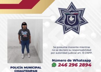 Detiene Policía de Chiautempan a femenina por intento de robo