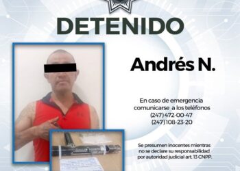 SUJETO ARMADO ES CAPTURADO POR LA POLICÍA DE HUAMANTLA