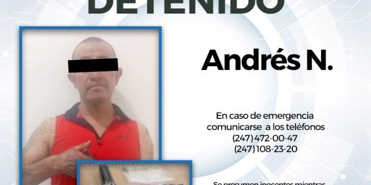 SUJETO ARMADO ES CAPTURADO POR LA POLICÍA DE HUAMANTLA