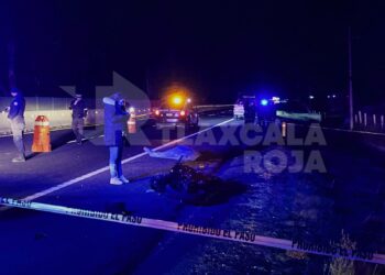 Atropellado fallece motociclista sobre la México-Veracruz, zona Huamantla