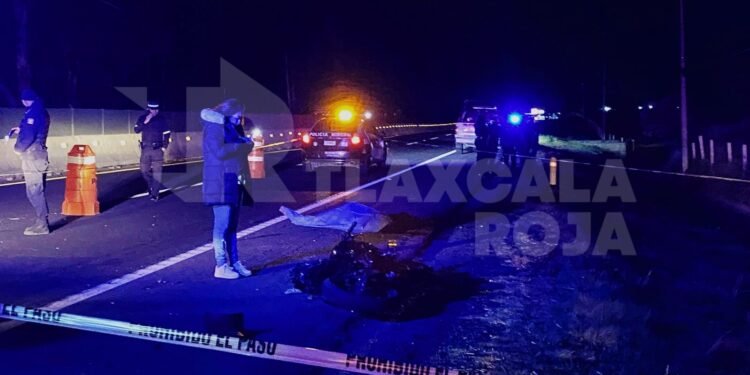 Atropellado fallece motociclista sobre la México-Veracruz, zona Huamantla