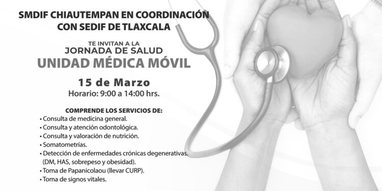 EL AYUNTAMIENTO DE CHIAUTEMPAN Y EL SMDIF INVITAN A LA JORNADA DE SALUD EN SAN RAFAEL TEPATLAXCO