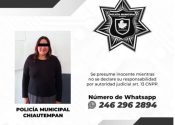 Detiene Policía de Chiautempan a femenina por alteración del orden público