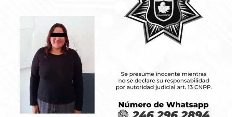 Detiene Policía de Chiautempan a femenina por alteración del orden público