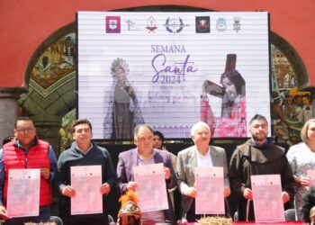 Presenta Ayuntamiento de Chiautempan cartel de actividades de Semana Santa 2024