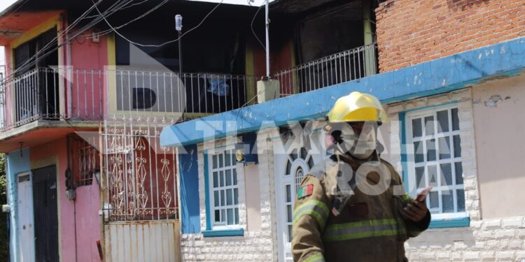 Se incendia vivienda en la colonia Adolfo López Mateos de Tlaxcala