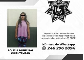 Detiene Policía de Chiautempan a femenina por alteración del orden público