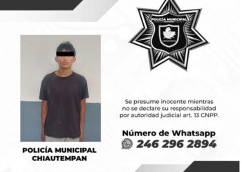 Detiene Policía de Chiautempan a dos sujetos por alteración del orden público