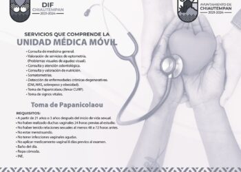 LA UNIDAD MÉDICA MÓVIL VISITARÁ LA COMUNIDAD DE SAN BARTOLOMÉ CUAHUIXMATLAC EN CHIAUTEMPAN