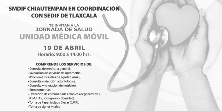 Ayuntamiento de Chiautempan y SMDIF invitan a la jornada de salud en San Pedro Muñoztla