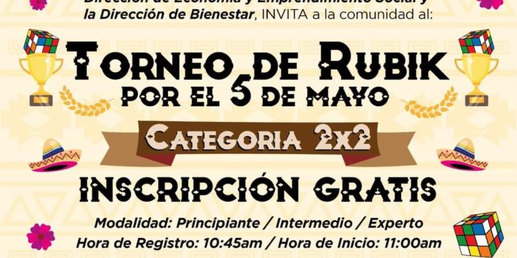 Realizarán torneo de Rubik en Tlaxcala