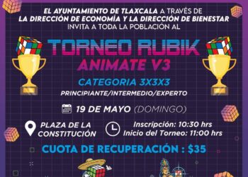 Ayuntamiento de Tlaxcala invita a participar en el «Torneo de Rubik»