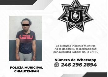 Detiene Policía de Chiautempan a sujeto por robo de motoneta