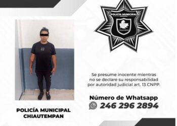 Detiene Policía de Chiautempan a sujeto por portación de objeto óptimo para agredir
