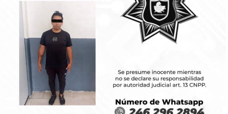 Detiene Policía de Chiautempan a sujeto por portación de objeto óptimo para agredir