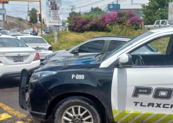 Mantienen elementos de seguridad ciudadana de Tlaxcala Capital recorridos por puntos bloqueados por vehículos de plataformas