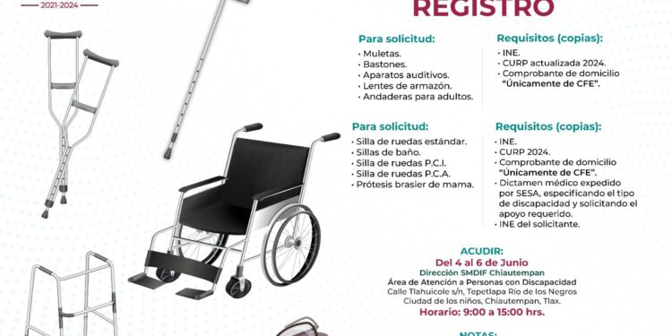 AYUNTAMIENTO DE CHIAUTEMPAN INVITA AL REGISTRO DE APARATOS FUNCIONALES Y SILLAS DE RUEDAS
