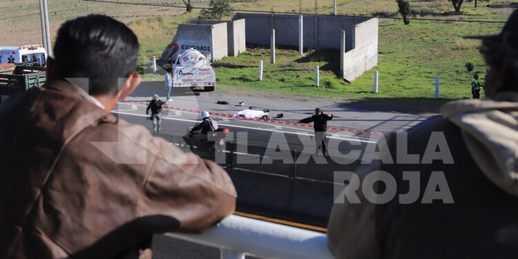 Atropellado fallece motociclista en la México-Veracruz a la altura de Xaloztoc