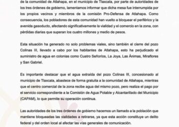 Ayuntamiento de Tlaxcala coadyuva para solucionar conflicto en Atlahapa