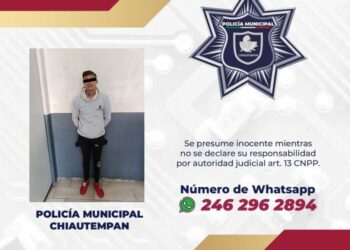 Detiene Policía de Chiautempan a sujeto por alteración del orden público