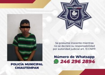 Detiene Policía de Chiautempan a sujeto por alteración del orden público
