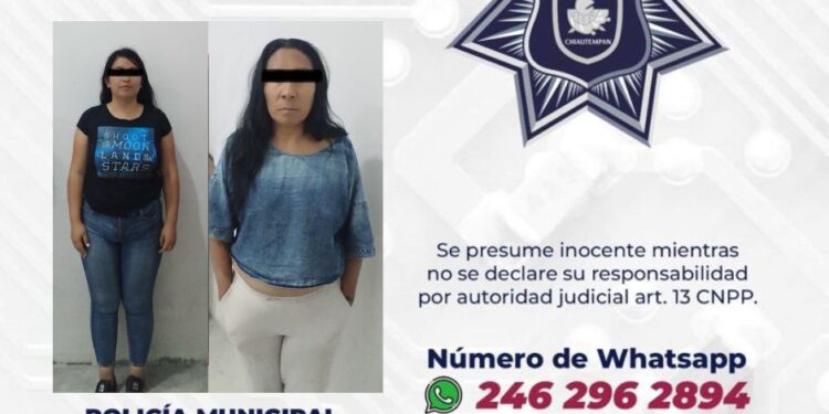 Detiene Policía de Chiautempan a cuatro féminas por faltas administrativas
