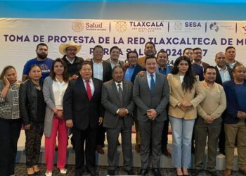 Benjamín Atonal; presidente municipal de Totolac toma protesta en la Red Tlaxcalteca de Municipios por la Salud