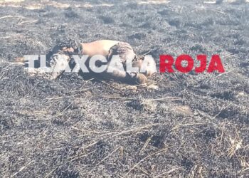 Masculino intenta apagar incendio en Quilehtla y fallece calcinado en terrenos de labor