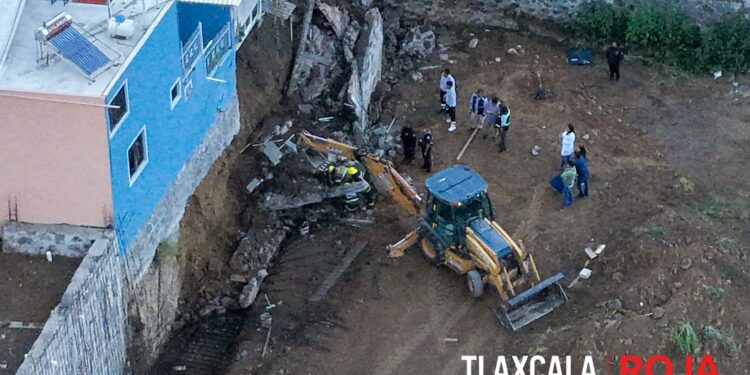 Barda colapsa en predio en Totolac y deja un hombre sin vida